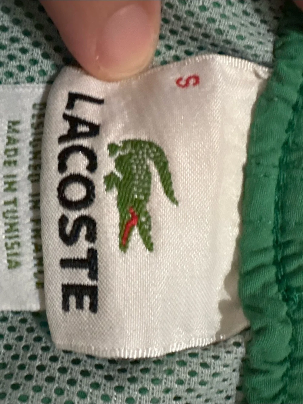 Lacoste Men’s Green Swim Trunks Shorts Crocodile Logo Size Small